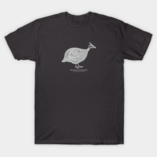 Helmeted Guineafowl with Common and Scientific Names - pretty bird design T-Shirt